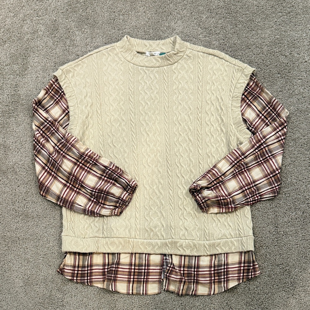 Maurices Cream Cable Knit Pullover